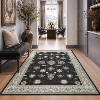 5x7/8x10/9x12 Boho Washable Area Rug, Farmhouse Vintage Ultra Thin Indoor Non-Slip Carpet for Living Room, Oeko-Tex Certified