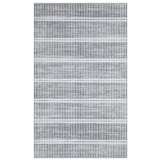 3x5/5x7 Ultra Thin Washable Area Rugs, Modern Non-Slip Striped Farmhouse Soft Indoor Carpet for Bedside Living Room, Oeko-Tex Certified
