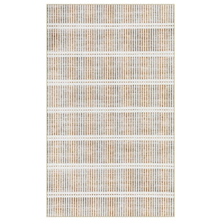 3x5/5x7 Ultra Thin Washable Area Rugs, Modern Non-Slip Striped Farmhouse Soft Indoor Carpet for Bedside Living Room, Oeko-Tex Certified