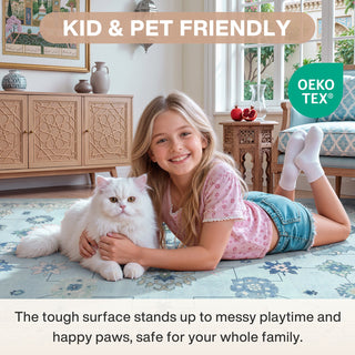 5x7/8x10/9x12 Boho Washable Area Rug, Farmhouse Vintage Ultra Thin Indoor Non-Slip Carpet for Living Room, Oeko-Tex Certified