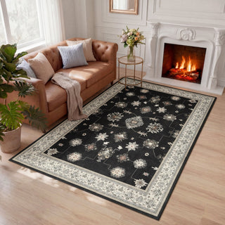 5x7/8x10/9x12 Boho Washable Area Rug, Farmhouse Vintage Ultra Thin Indoor Non-Slip Carpet for Living Room, Oeko-Tex Certified