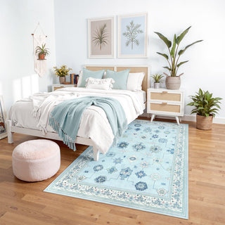 5x7/8x10/9x12 Boho Washable Area Rug, Farmhouse Vintage Ultra Thin Indoor Non-Slip Carpet for Living Room, Oeko-Tex Certified