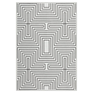 5x7/8x10 Machine Washable Area Rug, Modern Geometric Non-Slip Low Pile Indoor Carpet for Living Room, Oeko-Tex Certified